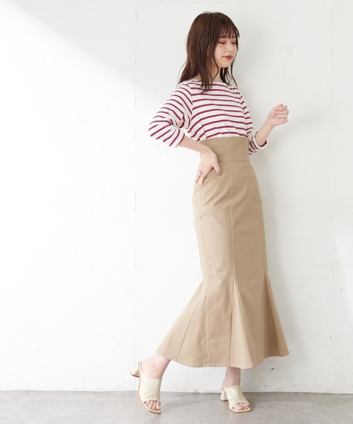 natural couture（ナチュラルクチュール）の「【WEB限定カラー有り】便利なベーシックボーダーT（Tシャツ/カットソー・レディース・ブラック/ベージュ/ブラウン/ピンク/グリーン・FREE）」の22枚目の写真