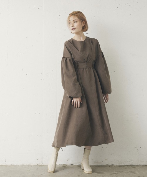 kivi（キヴィ）の「ボレロ2WAYワンピース（ワンピース・レディース・ブラック/アイボリー/キャメル/ダークブラウン・FREE）」の4枚目の写真