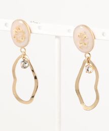 【よひらのはな】お花のオーバル型メタルピアス