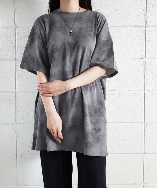 me+em select（ミームセレクト）の「タイダイニュアンスビッグTシャツ【ユニセックス】（Tシャツ/カットソー・レディース・チャコールグレー/ベージュ/グリーン・FREE）」の15枚目の写真