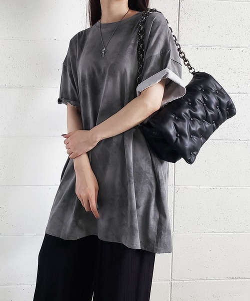 me+em select（ミームセレクト）の「タイダイニュアンスビッグTシャツ【ユニセックス】（Tシャツ/カットソー・レディース・チャコールグレー/ベージュ/グリーン・FREE）」の12枚目の写真