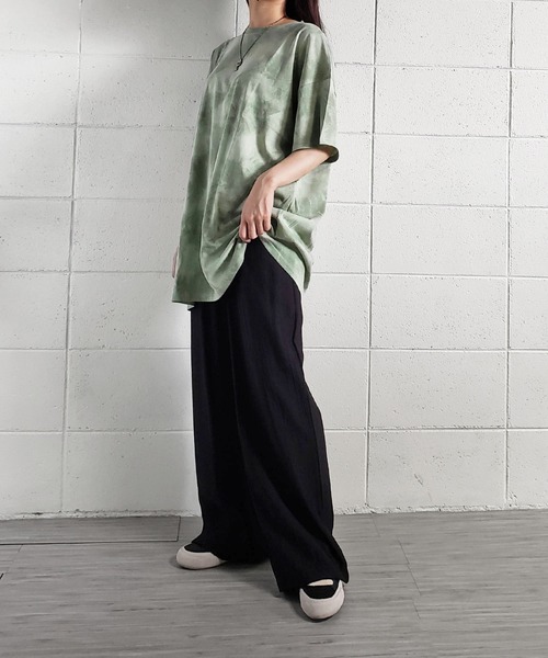 me+em select（ミームセレクト）の「タイダイニュアンスビッグTシャツ【ユニセックス】（Tシャツ/カットソー・レディース・チャコールグレー/ベージュ/グリーン・FREE）」の21枚目の写真