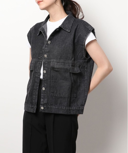 MAISON DE THERESE(メゾン ド テレーズ)の「デニムベスト(ベスト・レディース・ブラック/インディゴブルー・MEDIUM/LARGE/SMALL/X-LARGE)」の4枚目の写真