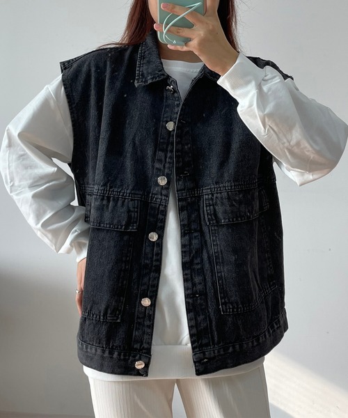 MAISON DE THERESE(メゾン ド テレーズ)の「デニムベスト(ベスト・レディース・ブラック/インディゴブルー・MEDIUM/LARGE/SMALL/X-LARGE)」の20枚目の写真