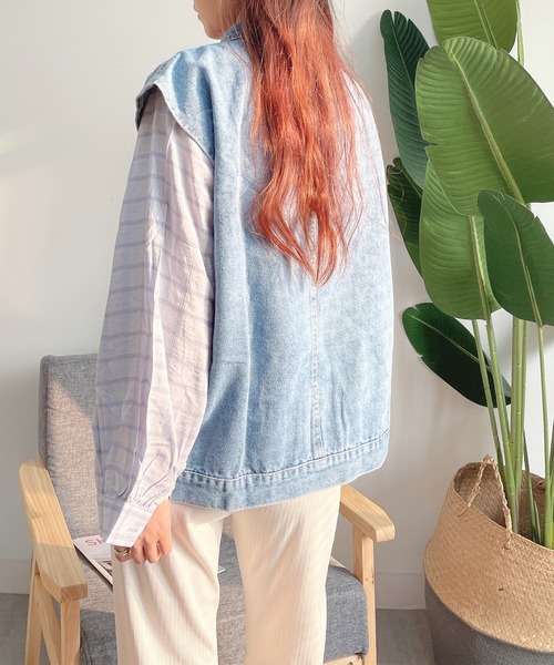 MAISON DE THERESE(メゾン ド テレーズ)の「デニムベスト(ベスト・レディース・ブラック/インディゴブルー・MEDIUM/LARGE/SMALL/X-LARGE)」の14枚目の写真