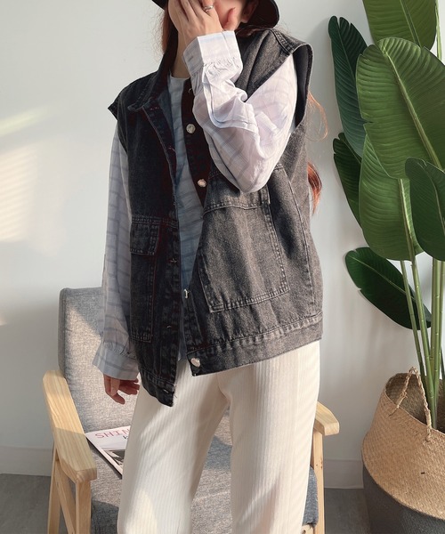 MAISON DE THERESE(メゾン ド テレーズ)の「デニムベスト(ベスト・レディース・ブラック/インディゴブルー・MEDIUM/LARGE/SMALL/X-LARGE)」の15枚目の写真