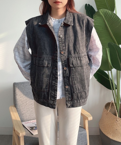 MAISON DE THERESE(メゾン ド テレーズ)の「デニムベスト(ベスト・レディース・ブラック/インディゴブルー・MEDIUM/LARGE/SMALL/X-LARGE)」の16枚目の写真