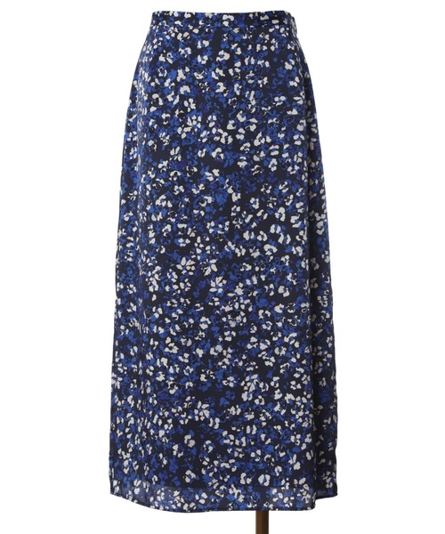 INED(イネド)の「バックシャンプリントスカート《Viscotecs》(スカート・レディース・ブルー・11号/9号)」の2枚目の写真