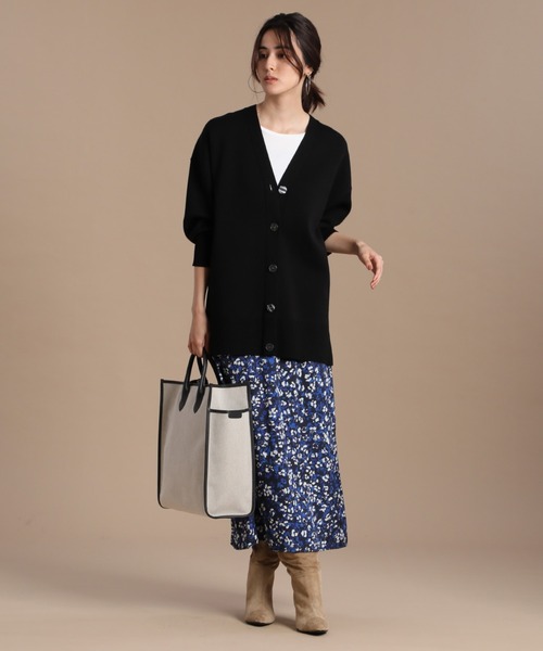 INED(イネド)の「バックシャンプリントスカート《Viscotecs》(スカート・レディース・ブルー・11号/9号)」の9枚目の写真