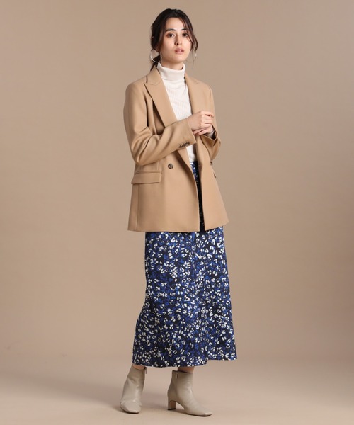 INED(イネド)の「バックシャンプリントスカート《Viscotecs》(スカート・レディース・ブルー・11号/9号)」の11枚目の写真