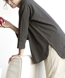 汗しみない 長袖カットソー［テールヘム］