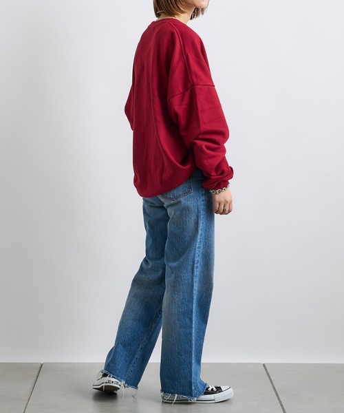 CIAOPANIC TYPY（チャオパニックティピー）の「【ZOZOTOWN限定】ユニセックスビッグシルエットクルーネックカレッジスウェット（スウェット・メンズ・ライトグレー/ネイビー/レッド/グリーン・M/L）」の14枚目の写真