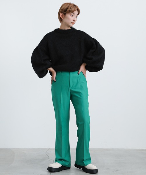 select MOCA(セレクトモカ)の「2021 AW クルーネックドロップショルダーボリュームニット(ニット/セーター・レディース・ブラック/ネイビー/ライム・FREE)」の6枚目の写真