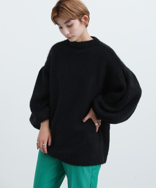 select MOCA(セレクトモカ)の「2021 AW クルーネックドロップショルダーボリュームニット(ニット/セーター・レディース・ブラック/ネイビー/ライム・FREE)」の21枚目の写真