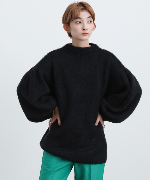 select MOCA(セレクトモカ)の「2021 AW クルーネックドロップショルダーボリュームニット(ニット/セーター・レディース・ブラック/ネイビー/ライム・FREE)」の20枚目の写真