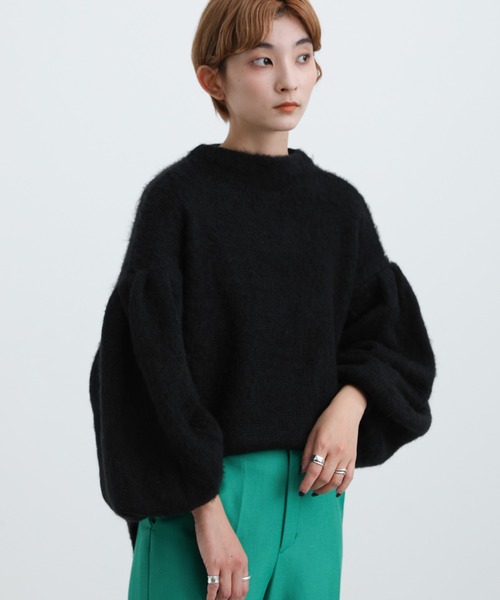 select MOCA(セレクトモカ)の「2021 AW クルーネックドロップショルダーボリュームニット(ニット/セーター・レディース・ブラック/ネイビー/ライム・FREE)」の18枚目の写真