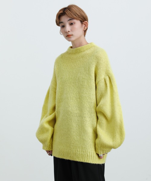 select MOCA(セレクトモカ)の「2021 AW クルーネックドロップショルダーボリュームニット(ニット/セーター・レディース・ブラック/ネイビー/ライム・FREE)」の11枚目の写真