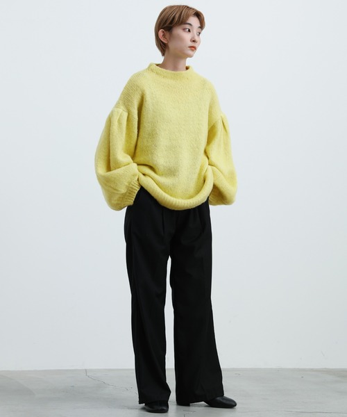 select MOCA(セレクトモカ)の「2021 AW クルーネックドロップショルダーボリュームニット(ニット/セーター・レディース・ブラック/ネイビー/ライム・FREE)」の10枚目の写真
