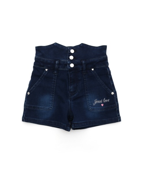 JENNI love(ジェニィラブ)の「ウエストボタンデニムショーパン(デニムパンツ・キッズ・ネイビー/ブルー・130cm/160cm/150cm/140cm)」の6枚目の写真