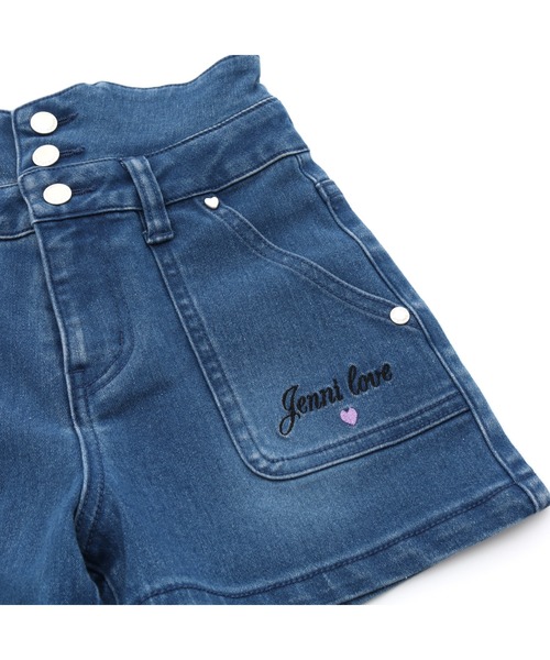 JENNI love(ジェニィラブ)の「ウエストボタンデニムショーパン(デニムパンツ・キッズ・ネイビー/ブルー・130cm/160cm/150cm/140cm)」の11枚目の写真