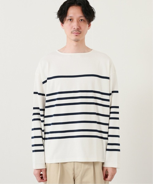 JOURNAL STANDARD（ジャーナルスタンダード）の「40/2 ドヅメ NAVAL BORDER ワイドシルエット L/S Tシャツ（Tシャツ/カットソー・メンズ・ブルー系その他/ネイビー・LARGE/X-LARGE/MEDIUM）」の4枚目の写真