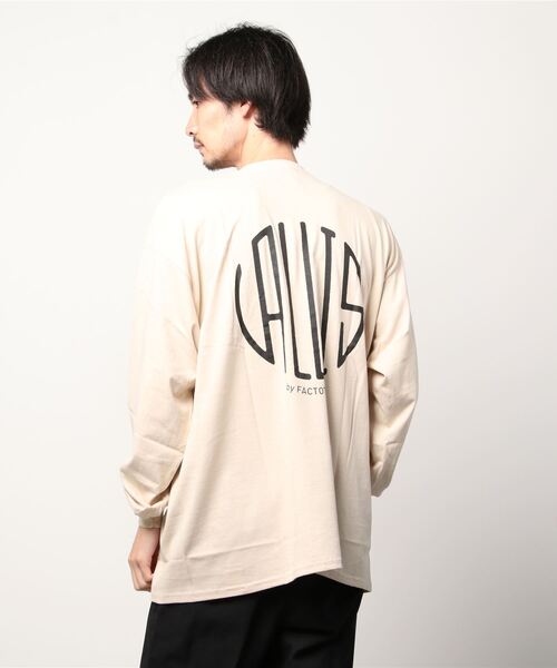 VALLIS by FACTOTUM(ヴァリスバイファクトタム)の「【VALLIS by FACTOTUM】VALLIS別注サークルロゴロンT(Tシャツ/カットソー・メンズ・ライトベージュ/ダークグレー/ブルー/ネイビー・LARGE/MEDIUM)」の6枚目の写真