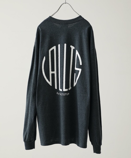 VALLIS by FACTOTUM(ヴァリスバイファクトタム)の「【VALLIS by FACTOTUM】VALLIS別注サークルロゴロンT(Tシャツ/カットソー・メンズ・ライトベージュ/ダークグレー/ブルー/ネイビー・LARGE/MEDIUM)」の2枚目の写真