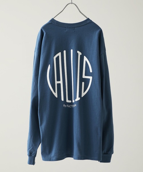 VALLIS by FACTOTUM(ヴァリスバイファクトタム)の「【VALLIS by FACTOTUM】VALLIS別注サークルロゴロンT(Tシャツ/カットソー・メンズ・ライトベージュ/ダークグレー/ブルー/ネイビー・LARGE/MEDIUM)」の12枚目の写真