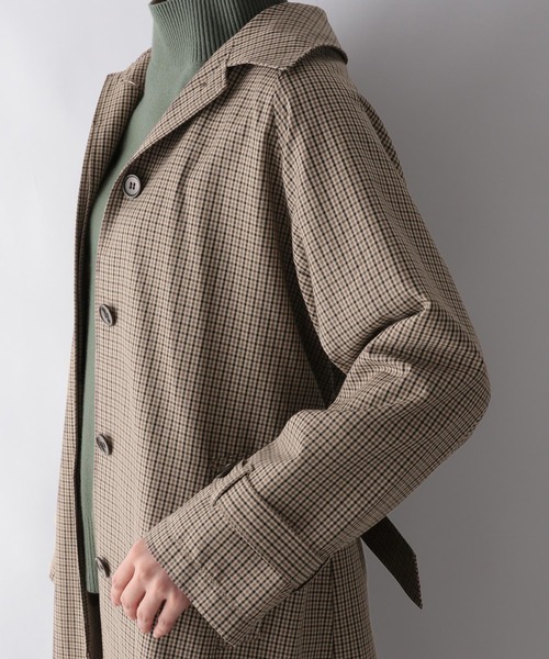 GLOBAL WORK(グローバルワーク)の「ライトステンカラーコート/215902(ステンカラーコート・レディース・ダークブラウン/ベージュ・FREE)」の12枚目の写真