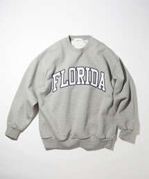 FREAK'S STORE | ワッペン刺繍 アーチロゴ クルーネックスウェットシャツ/カレッジロゴ/ビックシルエット(スウェット)