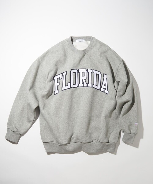 FREAK'S STORE（フリークスストア）の「ワッペン刺繍 アーチロゴ クルーネックスウェットシャツ/カレッジロゴ/ビックシルエット（スウェット・メンズ・ライトグレー/ベージュ/ネイビー/グレー/レッド/カーキ/モスグリーン/チャコール・SMALL/MEDIUM/LARGE）」の20枚目の写真