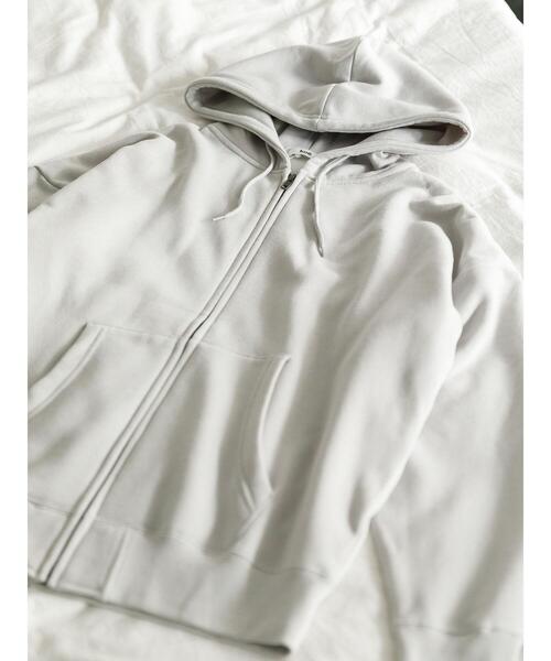 koe（コエ）の「アンチピリング加工TC裏起毛ジップパーカー*（パーカー・レディース・ピンク/ホワイト/ライトベージュ/ライトグレー/ブラック/カーキ・L/M/S）」の8枚目の写真