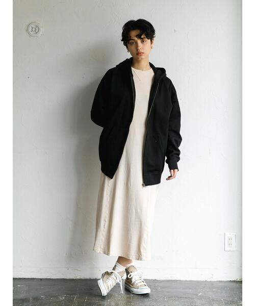 koe（コエ）の「アンチピリング加工TC裏起毛ジップパーカー*（パーカー・レディース・ピンク/ホワイト/ライトベージュ/ライトグレー/ブラック/カーキ・L/M/S）」の16枚目の写真