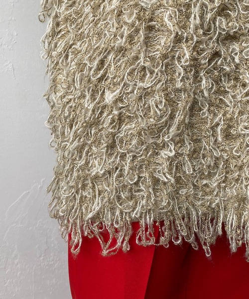 CAPRICIEUX LE'MAGE（カプリシューレマージュ）の「ループフリンジミドルカーディガン（カーディガン/ボレロ・レディース・アイボリー/ブラウン・FREE）」の21枚目の写真