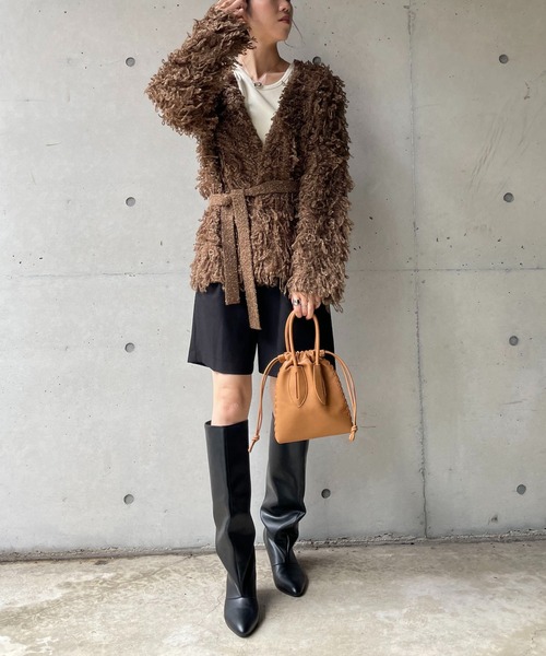 CAPRICIEUX LE'MAGE（カプリシューレマージュ）の「ループフリンジミドルカーディガン（カーディガン/ボレロ・レディース・アイボリー/ブラウン・FREE）」の20枚目の写真