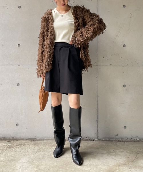 CAPRICIEUX LE'MAGE（カプリシューレマージュ）の「ループフリンジミドルカーディガン（カーディガン/ボレロ・レディース・アイボリー/ブラウン・FREE）」の16枚目の写真