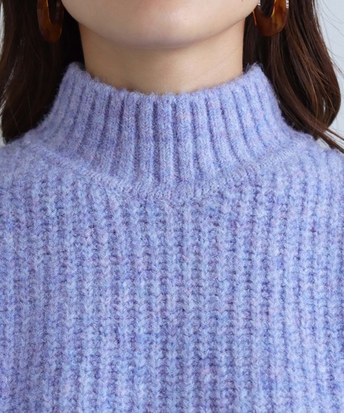 HER CLOSET(ハークローゼット)の「【shemoshelly】デザインボリュームスリーブMIXヤーンニット(ニット/セーター・レディース・ブラック/グリーン/ライトベージュ/ライトブルー/レッド/ブルーパープル・M)」の18枚目の写真