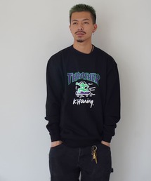 【 Keith Haring × THRASHER / キースヘリング × スラッシャー 】SK8 CREWNECK コラボ スウェット
