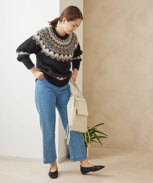 セール】【BATONER】MOHAIR NORDIC CREW NECK（ニット/セーター