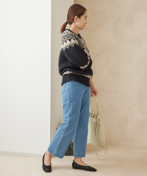 BATONER（バトナー）の「【BATONER】MOHAIR NORDIC CREW NECK（ニット/セーター・レディース・ブラウン/ホワイト/ブラック・FREE）」の18枚目の写真