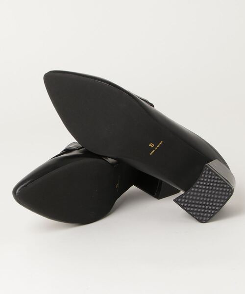 minia（ミニア）の「かかとなしミュールでゆるく履くヒールローファー（ローファー・レディース・ブラック/アイボリー・LL/M/L/S）」の4枚目の写真