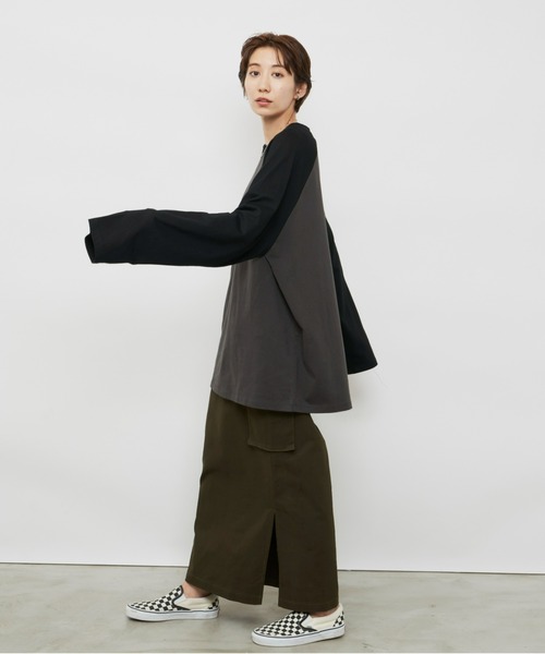 Auntie Rosa Holiday（アンティローザホリデー）の「ラグランスリーブBIGロンT（Tシャツ/カットソー・レディース・ブラック/カーキ/ブルー/グリーン/ネイビー/ダークブルー/オレンジ/チャコールグレー・FREE）」の18枚目の写真