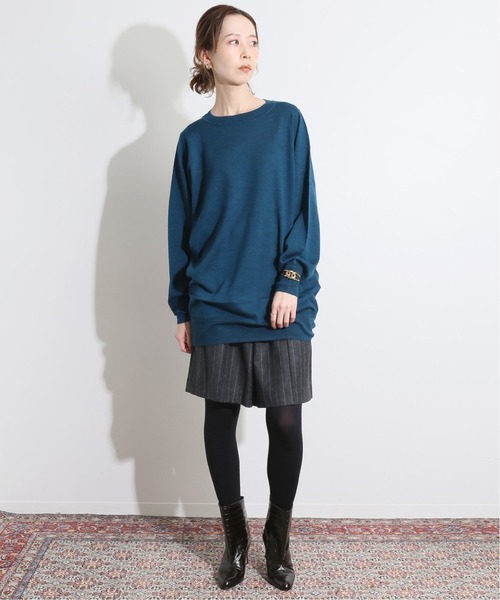 未使用☆25AW☆Biella Yarn ワイドクルーネックプルオーバー セール】IENA LA BOUCLE VICTORIA クルーネックプルオーバー◇（ニット