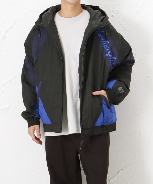 Mark Gonzales(マーク・ゴンザレス)の「ワッシャーナイロン フードトラックジャケット(ナイロンジャケット・メンズ・ブラック/ベージュ・M/L/XL)」の2枚目の写真