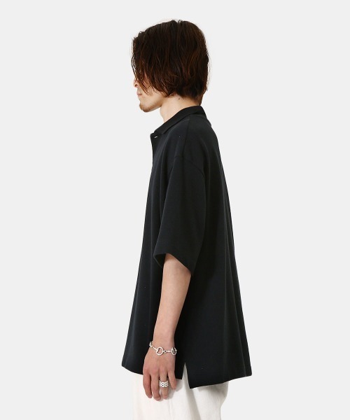 marka（マーカ）の「marka / マーカ：IB POLO - 30//2 CHAMBRAY PIQUE -：M22A-15CS02B[COR]（ポロシャツ・メンズ・グリーン/ブラック・1/2/3）」の3枚目の写真