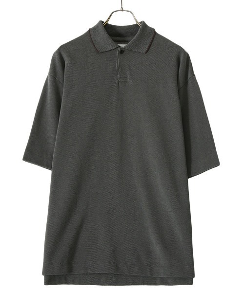 marka（マーカ）の「marka / マーカ：IB POLO - 30//2 CHAMBRAY PIQUE -：M22A-15CS02B[COR]（ポロシャツ・メンズ・グリーン/ブラック・1/2/3）」の6枚目の写真