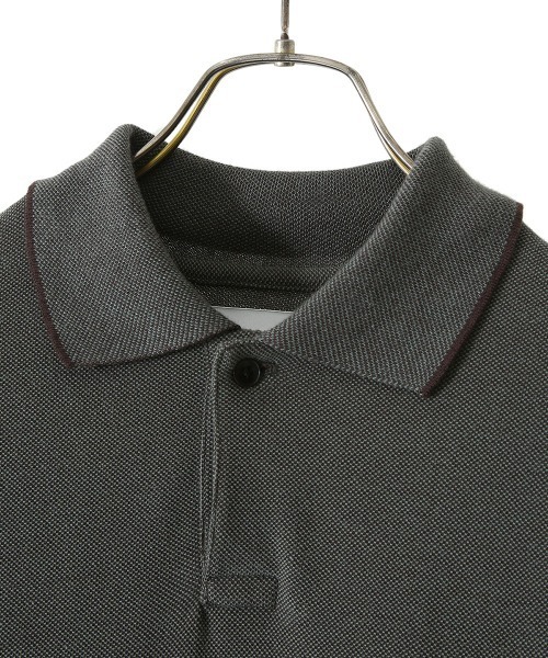marka（マーカ）の「marka / マーカ：IB POLO - 30//2 CHAMBRAY PIQUE -：M22A-15CS02B[COR]（ポロシャツ・メンズ・グリーン/ブラック・1/2/3）」の8枚目の写真