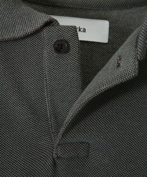 marka（マーカ）の「marka / マーカ：IB POLO - 30//2 CHAMBRAY PIQUE -：M22A-15CS02B[COR]（ポロシャツ・メンズ・グリーン/ブラック・1/2/3）」の9枚目の写真