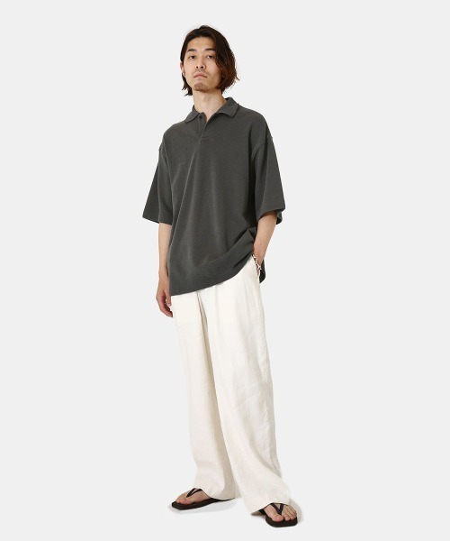 marka（マーカ）の「marka / マーカ：IB POLO - 30//2 CHAMBRAY PIQUE -：M22A-15CS02B[COR]（ポロシャツ・メンズ・グリーン/ブラック・1/2/3）」の16枚目の写真