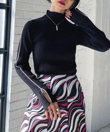 PAGEBOY | バイカラーリブハイネックプルオーバー(ニット/セーター)